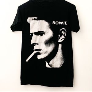 David Bowie Steve Photo Smoking Short Sleeve Graphic T-Shirt
